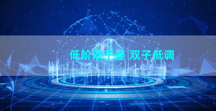 低阶双子座 双子低调